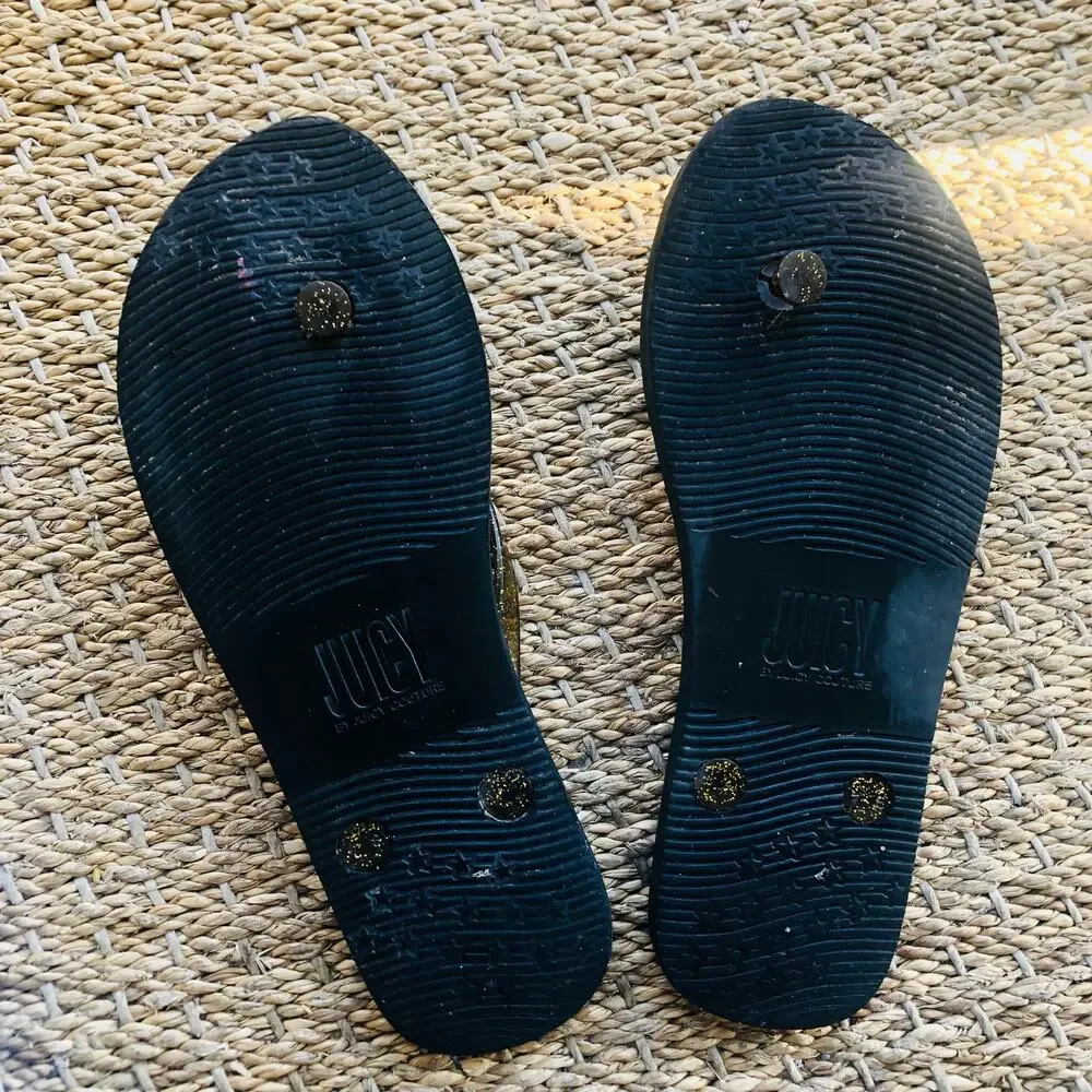 Juicy Couture Flip Flops size 7/8 - Picture 3 of 5